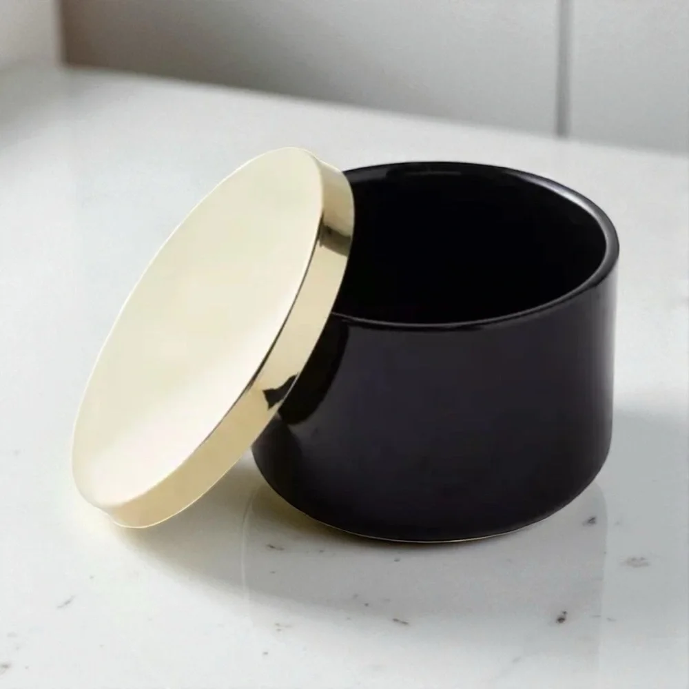 Z Gallerie Black and Gold Accent Multi Use Storage Canisters - Set of 2 - Picture 1 of 5